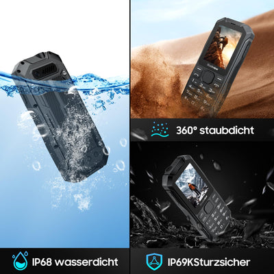 Blackview N1000 Mobile 4G Seniorenhandy Ohne Vertrag mit Dual 4G SIM mit Notruftaste | Outdoor Handy | 3300mAh Akku Lange Standby-Zeit | Großtastenhandy mit Ladestation | 2,4" Farbdisplay