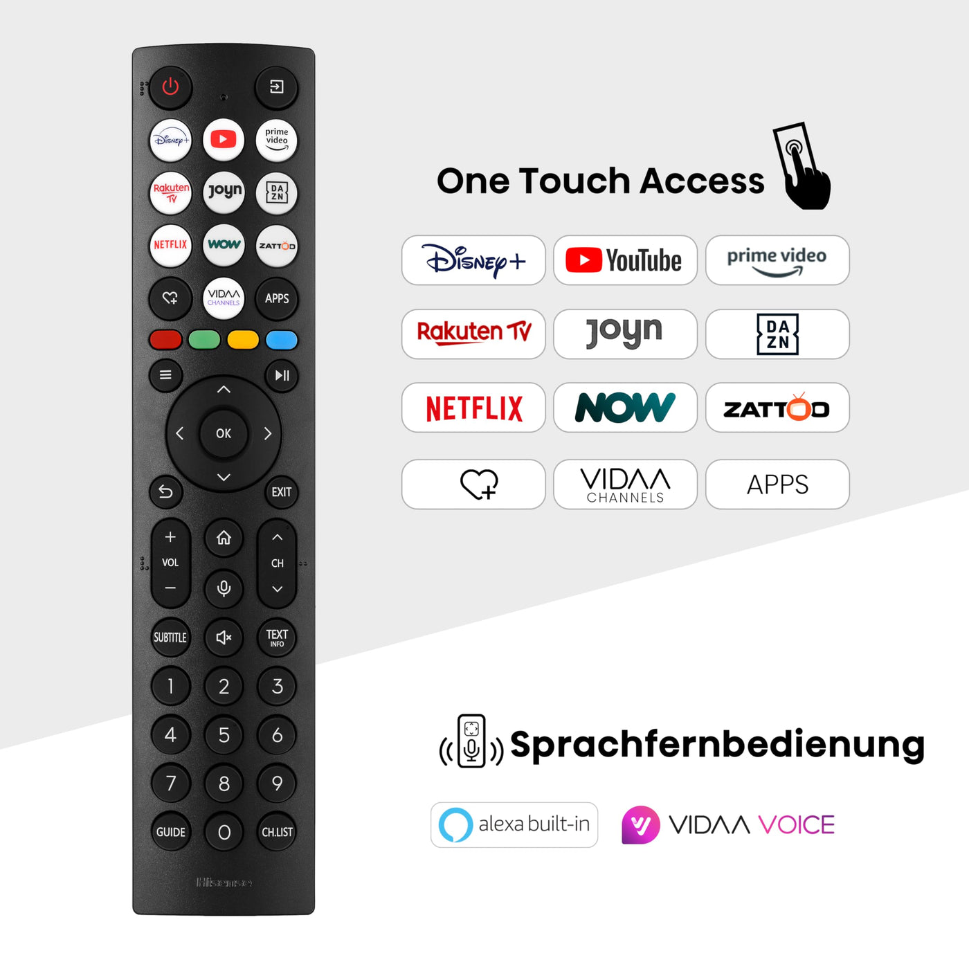 Hisense 55E7NQ 139 cm (55 Zoll) Fernseher, 4K UHD, QLED, HDR10, HDR10+ decoding, HLG, Dolby Vision Atmos, 60Hz Panel, Smooth Motion, Bluetooth, Alexa Built-in, VIDAA Voice, Schwarz [2024]