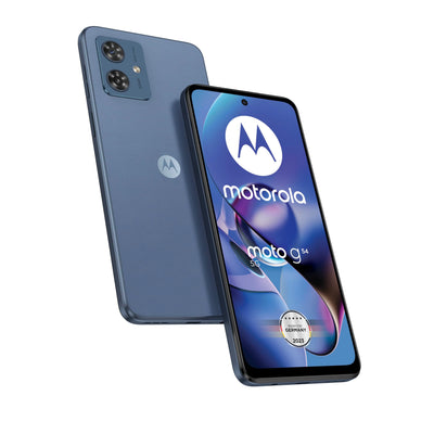 Motorola Mobility Moto g54 5G (6,5"-FHD+-Display, 50-MP-Dual-Kamera, 8/256 GB, 5000 mAh, Android 13) Indigo Blue (veganes Leder), inkl. Schutzcover + Handyhalterung [Exklusiv bei Amazon]