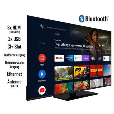 Telefunken Android TV 50 Zoll Fernseher (4K UHD Smart TV, HDR Dolby Vision, Triple-Tuner, Dolby Atmos) XU50AN754M