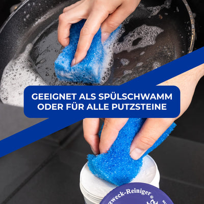 Gundel-Putz Putzschwamm Set 10 Pack, Blau - Reinigungsschwämme - Schmierfrei, Kratzfrei & Schonend für alle Oberflächen | Spülschwamm und Topfreiniger - Schwamm für Putzsteine (11x6x4cm)