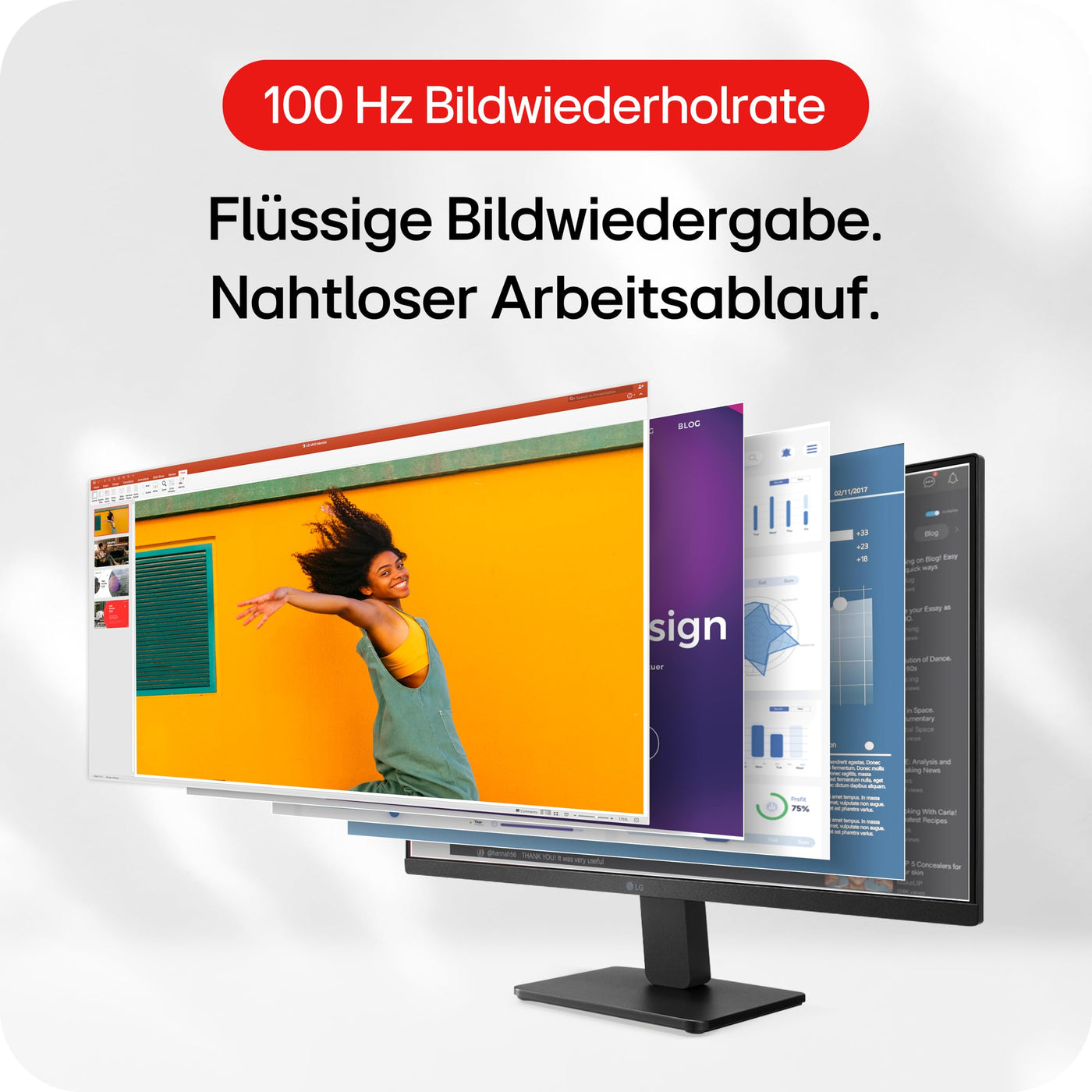 LG Electronics 24MS500-B.AEU FHD IPS-Monitor 24" (60,4cm), 1920 x 1081, 16:9, 5ms GtG, 100 Hz, 72% NTSC, Flicker Safe - Schwarz