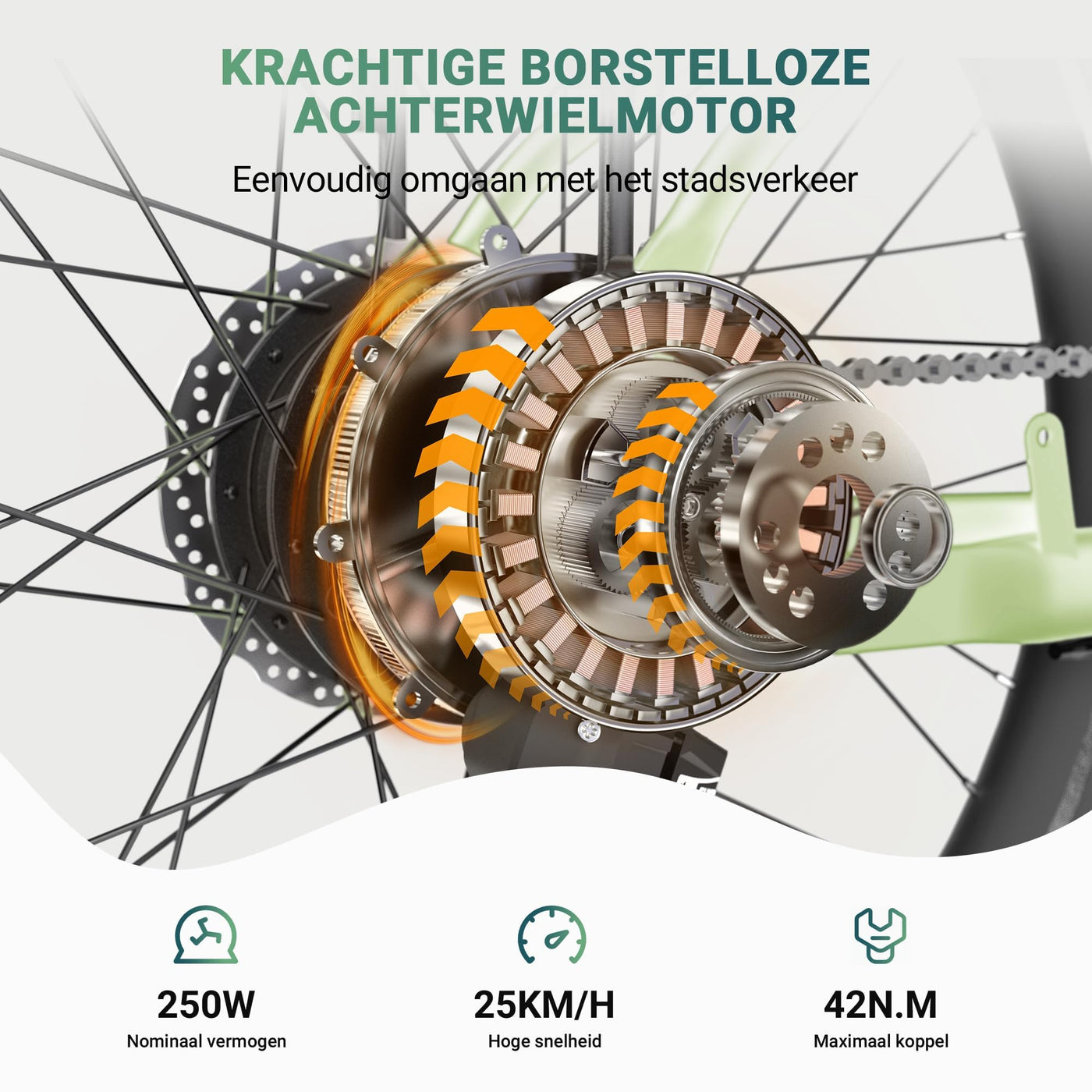 ESKUTE C100 E-Bike, 26 Zoll Elektrofahrrad, E-Cityrad 250W HeckMotor, 375Wh Wechselakku,bis zu 60km, LCD-Display, Tiefeinsteiger E-CityBike Für Damen und Herren Erwachsene Grün