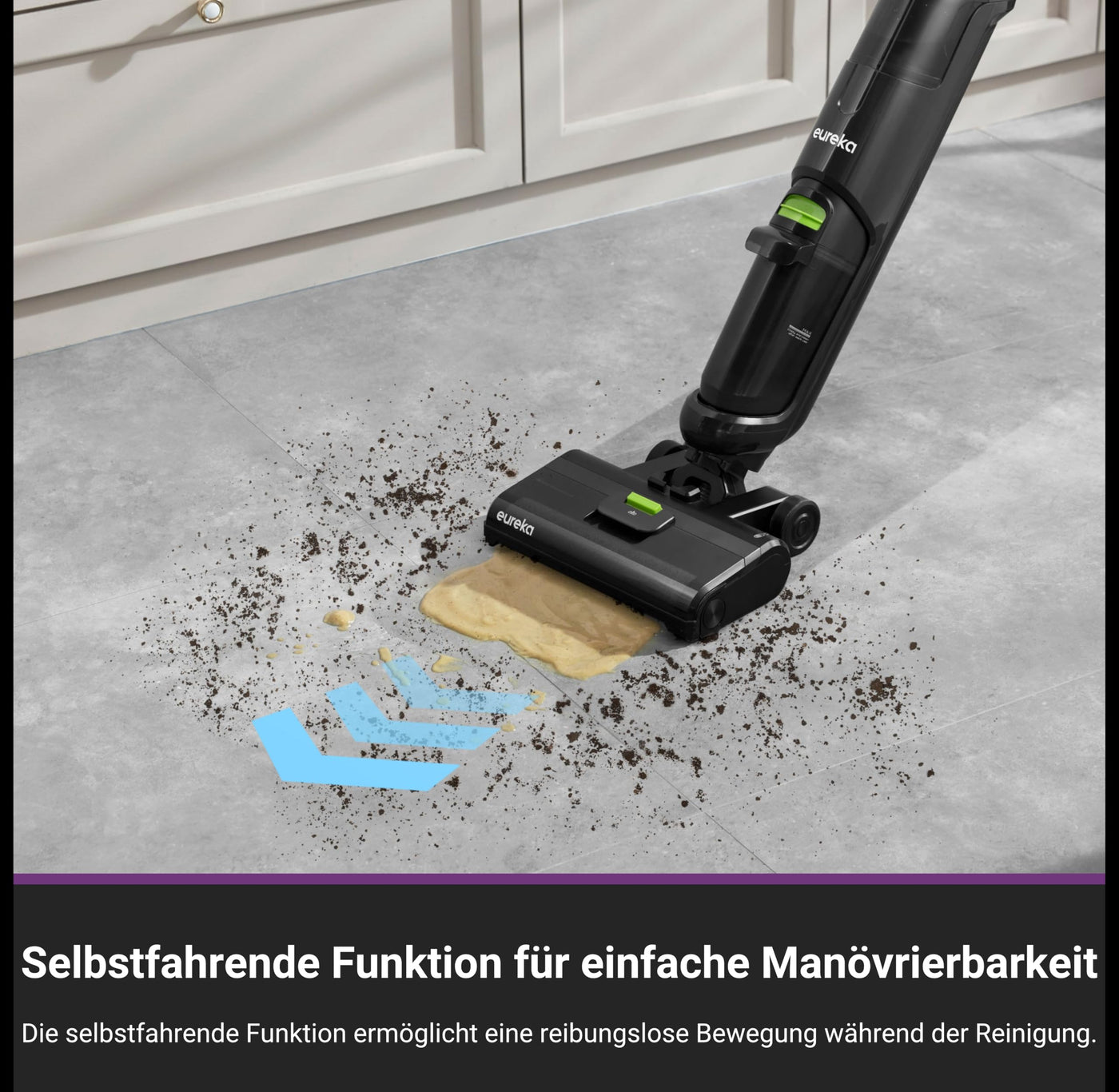 EUREKA NEW400 Nass-Trockensauger Kabelloser,Smart Nass-Trocken-Staubsauge mit Dual-Tank-Design,Selbstreinigung Bodenreiniger,Leicht Wischsauger Kabellos für Hartböden, Tierhaare, Essensreste