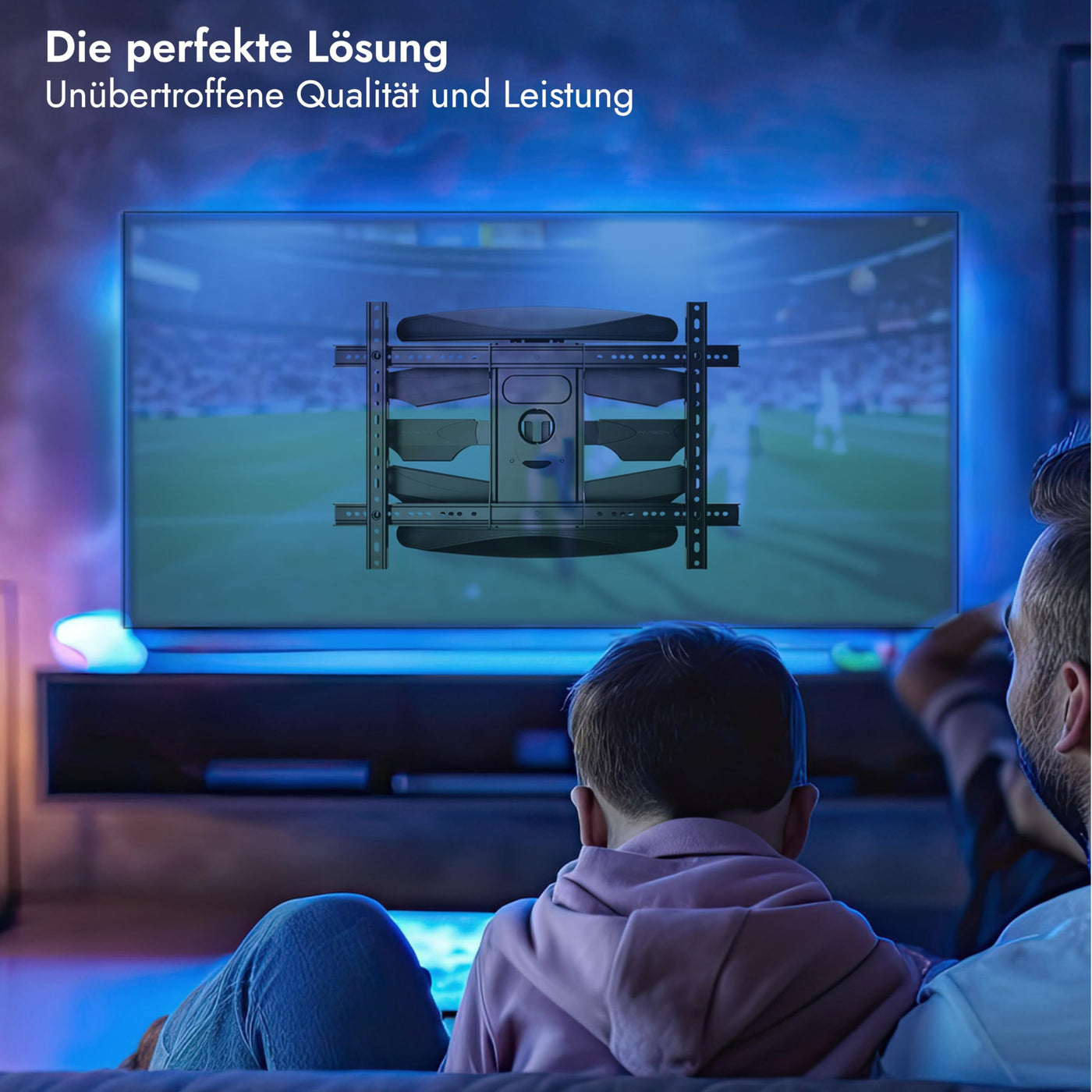 Invision TV Wandhalterung für 37-75 Zoll Bildschirme, Schwenkbar Neigbar und Ausfahren TV Halterung für Flache und Gebogene Fernseher, Max Gewicht 50kg, VESA 200x100mm zu 600x400mm (DXL-DE-IA)