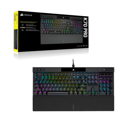 Corsair K70 PRO RGB Optisch-Mechanische Kabelgebundene Gaming-Tastatur - OPX Linear-Schalter - PBT Double-Shot-Tastenkappen - iCUE-kompatibel - QWERTZ DE - PC, Xbox - Schwarz