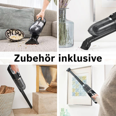 Bosch Akku-Staubsauger Flexxo 2in1 Serie 4 BBH32101, kabelloser Handstaubsauger, beutellos, hohe Saugleistung, Lange Laufzeit, Kurze Ladezeit, Fugendüse, alle Bodenarten, schwarz