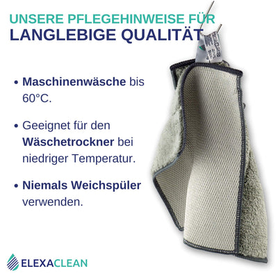 ELEXACLEAN Spültücher waschbar - Mikrofaser (Grau, 4er Set, 24x20cm) Spüllappen für Küche, Geschirr