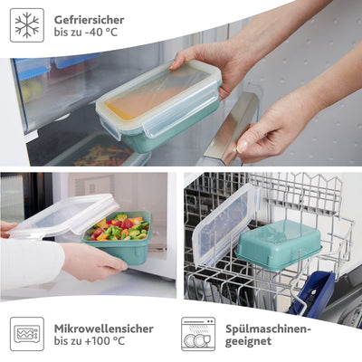 Emsa N10124 Clip & Close Color Edition Frischhaltedose | 0,55 Liter | 100% auslaufsicher/hygienisch | BPA-frei | spülmaschinen-, mikrowellen- und gefriergeeignet | Puder Grün