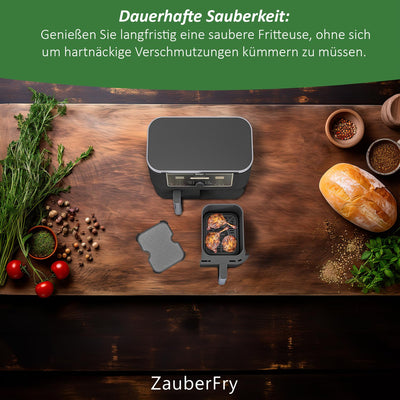 2x ZauberFry Spritzschutz, Effektiver Fettspritzschutz kompatibel mit Ninja Foodi MAX Dual Zone AF400EU & AF451EU Heißluftfritteuse, Zubehör, Schutz für Heizspirale und Ventilator