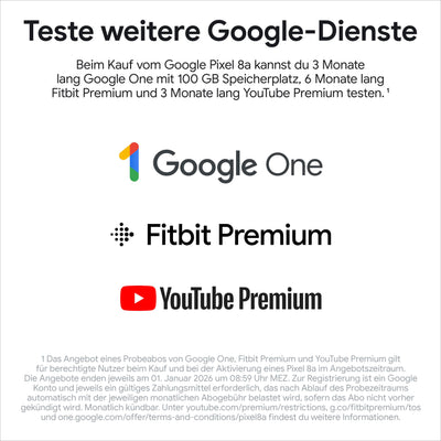 Google Pixel 8a: Android-Smartphone ohne SIM-Lock mit fortschrittlicher Pixel-Kamera, Langer Akkulaufzeit und leistungsstarken Sicherheitsfunktionen – Bay, 128GB + Lenovo Chromebook IdeaPad Slim 3