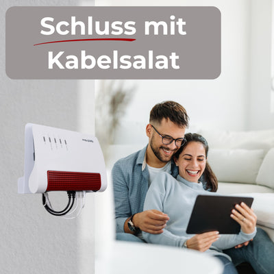 foto-kontor Wandhalterung kompatibel mit AVM FRITZBox Modem Router mit Kabelmanagement 7690 7590 7590 AX 6660 Cable 7530 5530 8850 6850 6660 6890 7490 weiß