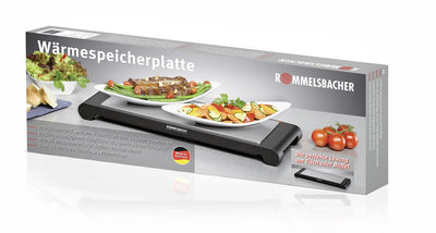 ROMMELSBACHER WPS 857 mobile Wärmespeicherplatte (kabellose Verwendung als Warmhalteplatte, Qualität Made in Germany, in nur 8 min auf 120°C, Wärmeabgabe bis 60 min, 850 W) Edelstahl