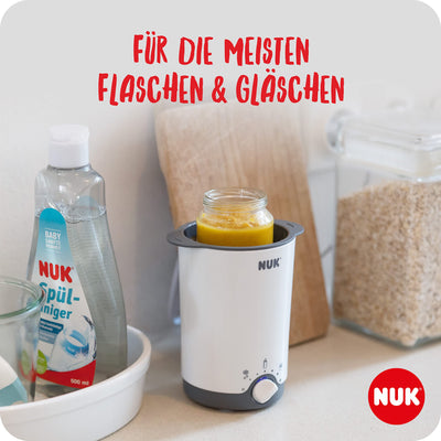 NUK Thermo 3in1 Babyflaschenwärmer | schonendes Auftauen, Erwärmen und Warmhalten von flüssiger und breiförmiger Nahrung | Korb zum einfachen Herausnehmen | EU-Stecker