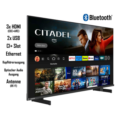 Toshiba 50QF5D63DA 50 Zoll QLED Fernseher/Fire TV (4K Ultra HD, HDR Dolby Vision, Smart TV, Triple-Tuner, Alexa Built-In, Bluetooth, Sound by Onkyo) [2023], Schwarz