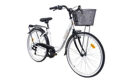 Discovery Denver Damen City Bike, 66 cm (26 Zoll), Weiß