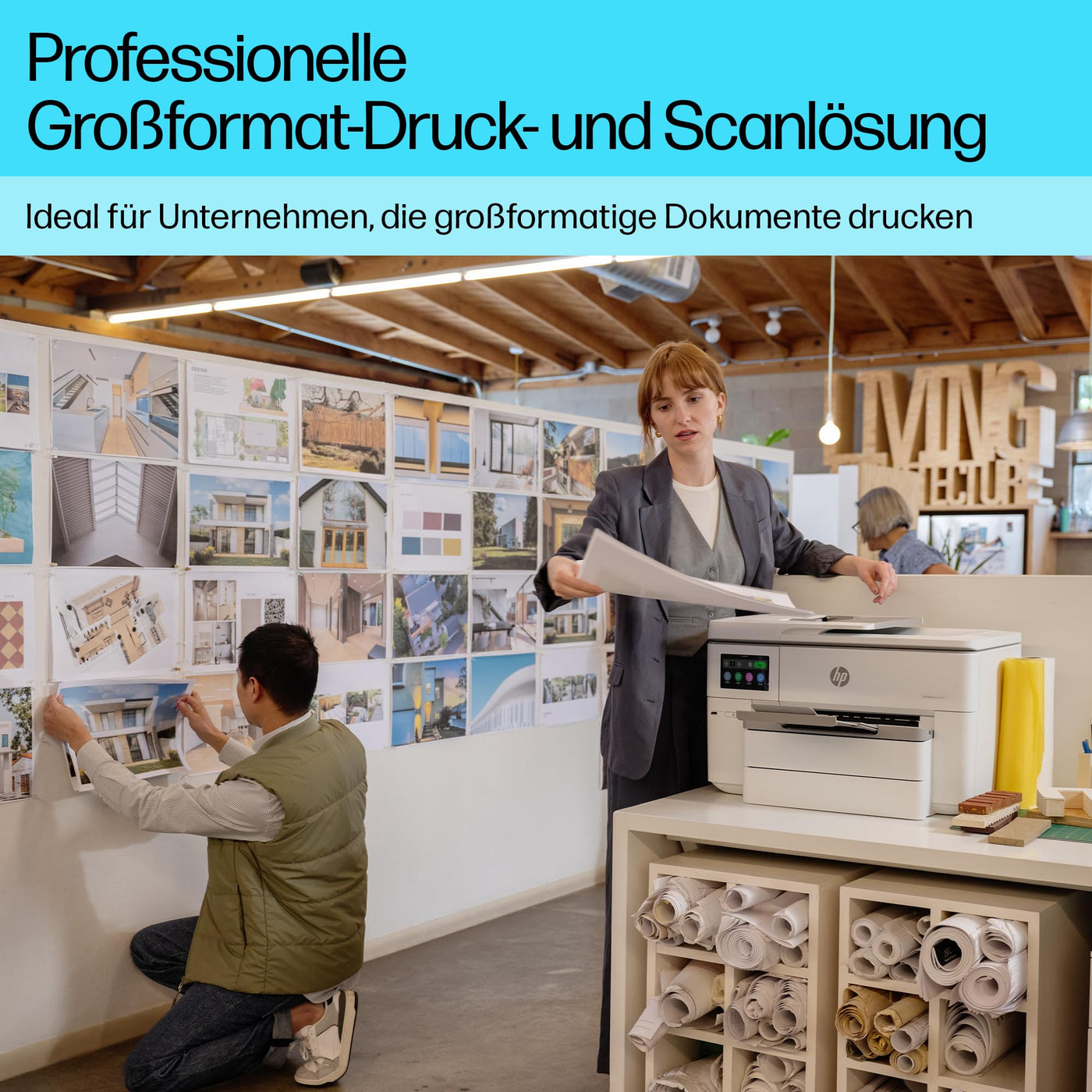 HP OfficeJet Pro 9730e A3-Multifunktionsdrucker (Drucken, Scannen und Kopieren bis A3), 3 Monate gratis drucken mit HP Instant Ink inklusive, HP+, Fax, WLAN, LAN, Duplex, Airprint, Grau-Weiß