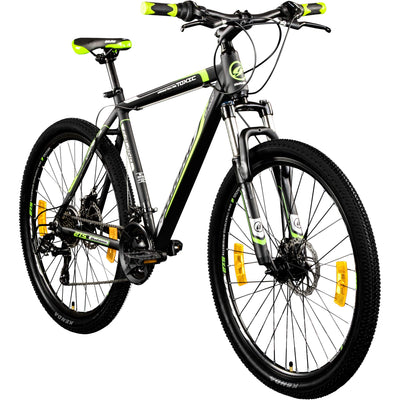 Galano 27,5 Zoll 650B MTB Toxic Mountainbike Scheibenbremsen (schwarz/grün, 46 cm)