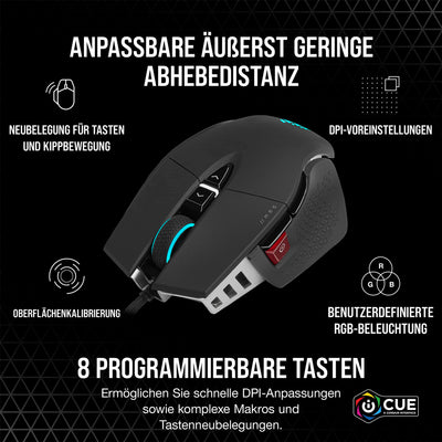 CORSAIR M65 RGB ULTRA Wired Tunable FPS Gaming Mouse - 26.000 DPI - Optische Schalter - Gewichtssystem - AXON Hyper-Processing-Technologie - iCUE-Kompatibel - PC, Mac, PS5, PS4, Xbox - Schwarz