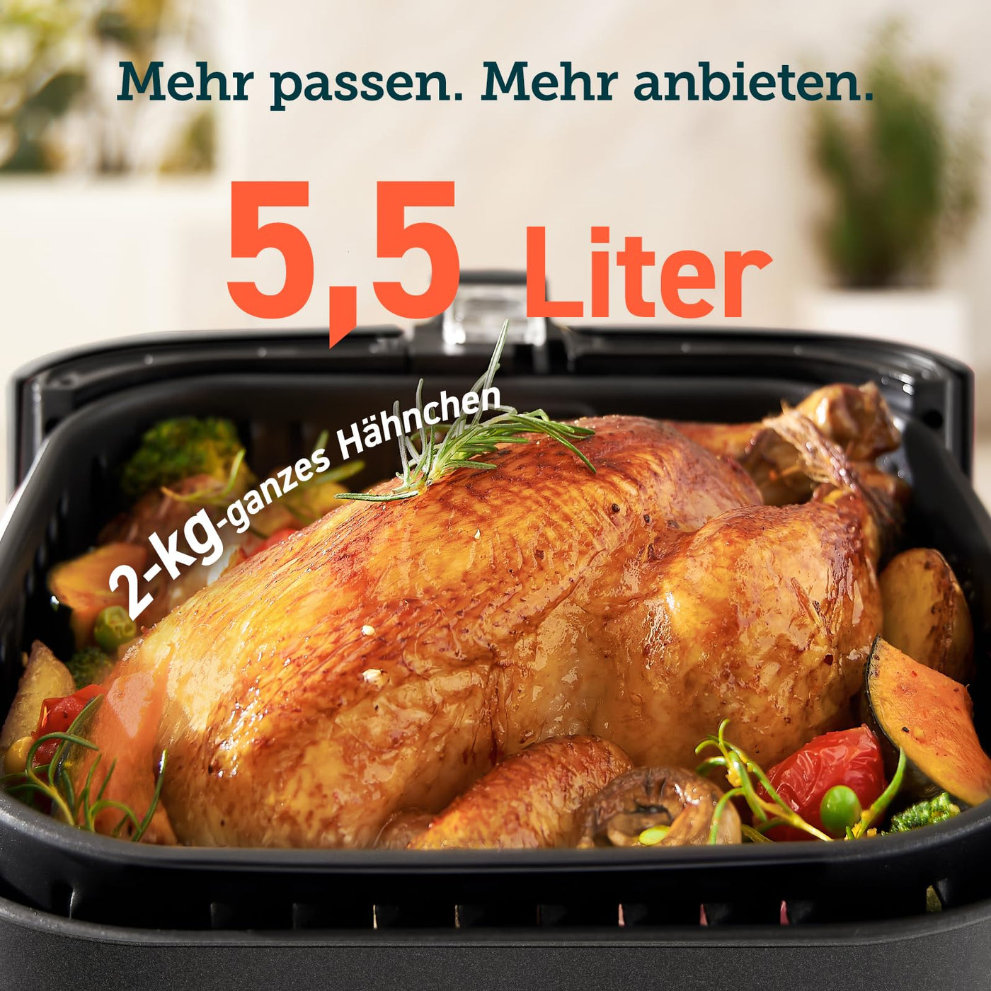 Friteuse à air chaud COSORI Airfryer, 11 en 1 Air Fryer XXL 5,5 L, Friteuse à air chaud avec rappel de secousse, 100 recettes, 55 pour cent d'économie d'énergie, paniers lavables au lave-vaisselle