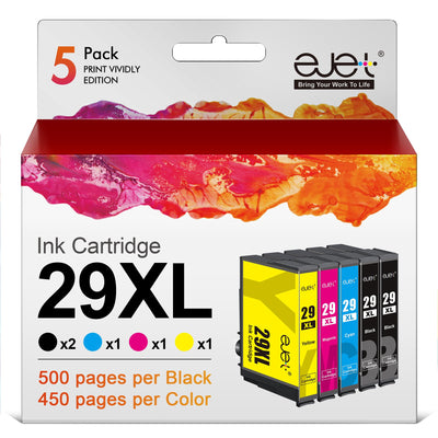 ejet 5er-Pack 29XL Druckerpatronen für Epson 29 XL 29XL Multipack Patronen für Expression Home XP-235 XP-245 XP-255 XP-332 XP-335 XP-342 XP-352 XP-345 XP-432 XP-435 XP-442 XP-445