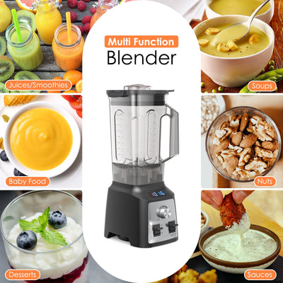 Enfmay Standmixer, 2000W Mixer Hochleistungsmixer, Stufenlose Geschwindigkeitsregulierung, 2L Smoothie Maker mit Pulse Funktion, Selbstreinigend, Blender Mixer mit für Obst/Smoothie/Shakes