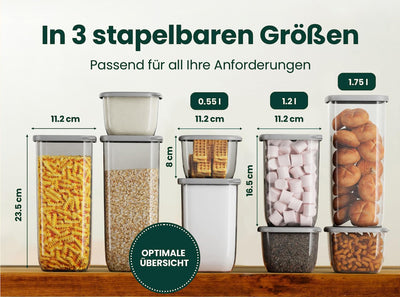 uandu Vorratsdosen mit Deckel Luftdicht - 12er Vorratsbehälter Set | Aufbewahrungsbox Küche Aufbewahrung & Organisation | BPA Frei | Küchen Organizer | Vorratsdosen für alle trockenen Lebensmittel