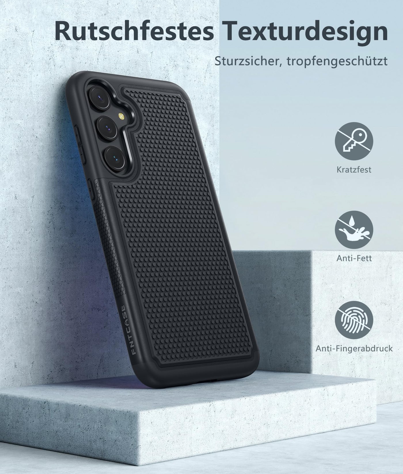 FNTCASE für Samsung Galaxy A35-5G Hülle: Dual Layer Schutzhülle Handyhülle Robuste Stoßfest mit rutschfeste Strukturierte Rückseite - Militärischer Schutz Bumper Tough Case für Samsung A35