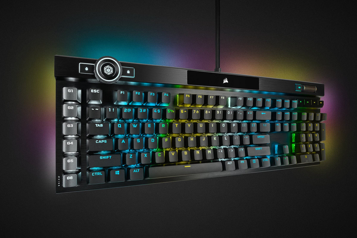 CORSAIR K100 RGB Optisch-Mechanische Kabelgebundene Gaming-Tastatur - OPX Linear-Schalter - PBT Double-Shot Tastenkappen - Elgato Stream Deck & iCUE Kompatibel - PC, Mac, Xbox - QWERTZ DE - Schwarz