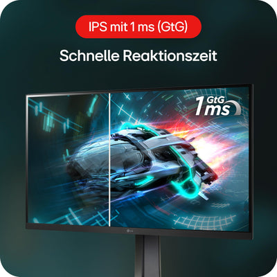 LG Electronics 27GS65F-B.AEU UltraGear™ FHD Gaming IPS-Monitor 27" (68,5cm), 1920 x 1080, 16:9, 1ms GtG, 180 Hz, HDR10, NVIDIA G-Sync™, AMD FreeSync™ - Schwarz