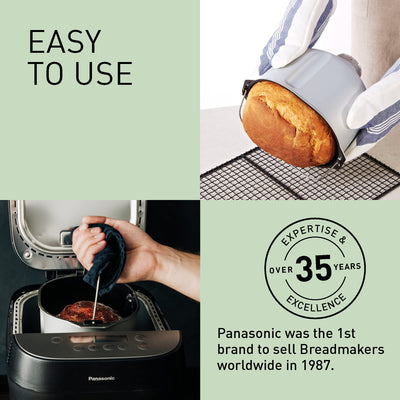 Panasonic Croustina Brotbackautomat SD-ZD2010 für Krustenbrot (18 Programme, Brotmaschine, glutenfrei, knuspriges Brot, Vollkorn-Krustenbrot), schwarz