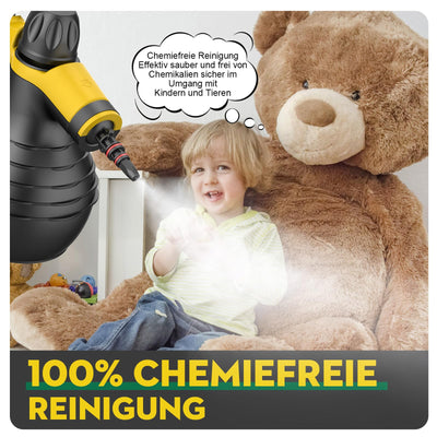 Dampfreiniger, 1050W Hochleistung Dampfreiniger Handgerät, Mit 9 speziellen Fleckenentfernungszubehörteilen, Ideal für Bodenreinigung, Auto, Bad, Dusche, Polstermöbel, Fenster und Fettabreinigung