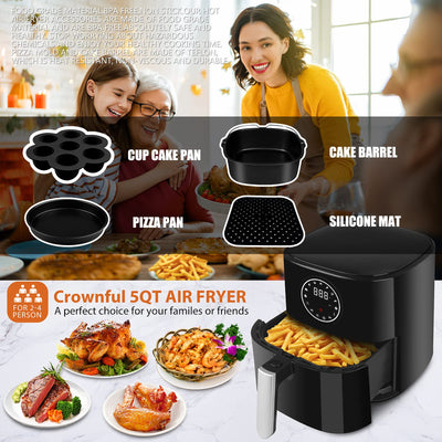 Airfryer xxl zubehör quadrat heißluftfritteuse,12er-Pack, heissluft fritteuse zubehör passt für COSORI PHILIPS INNSKY KLAMER PRINCESS NINJIA TEFAL 5,5L 6,2L air fryer, Schwarz