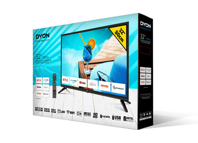 Téléviseur DYON Movie Smart 32 XT 80 cm (32 pouces) (Smart TV HD, Triple Tuner HD (DVB-C/-S2/-T2), Prime Video, Netflix et HbbTV)