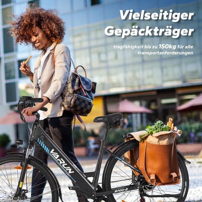 VARUN E Bike, 28 Zoll E-Bike Herren Damen mit 250W 55NM Motor, 48V 499.2Wh Akku, Elektrofahrräder E-Fahrrad mit 7-Gang-Getriebe, LCD-Display, Pedelec Citybike EBike Bis zu 100KM