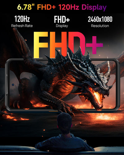 Ulefone Armor 25T Pro Wärmebildkamera 5G Outdoor Handy Ohne Vertrag,Android 14 12GB+256GB 6,78" FHD+ 120Hz 50MP+64MP Nachtsicht 6500mAh 33W 5G Dual SIM/OTG/NFC/GPS/IP69K Baustellenhandy