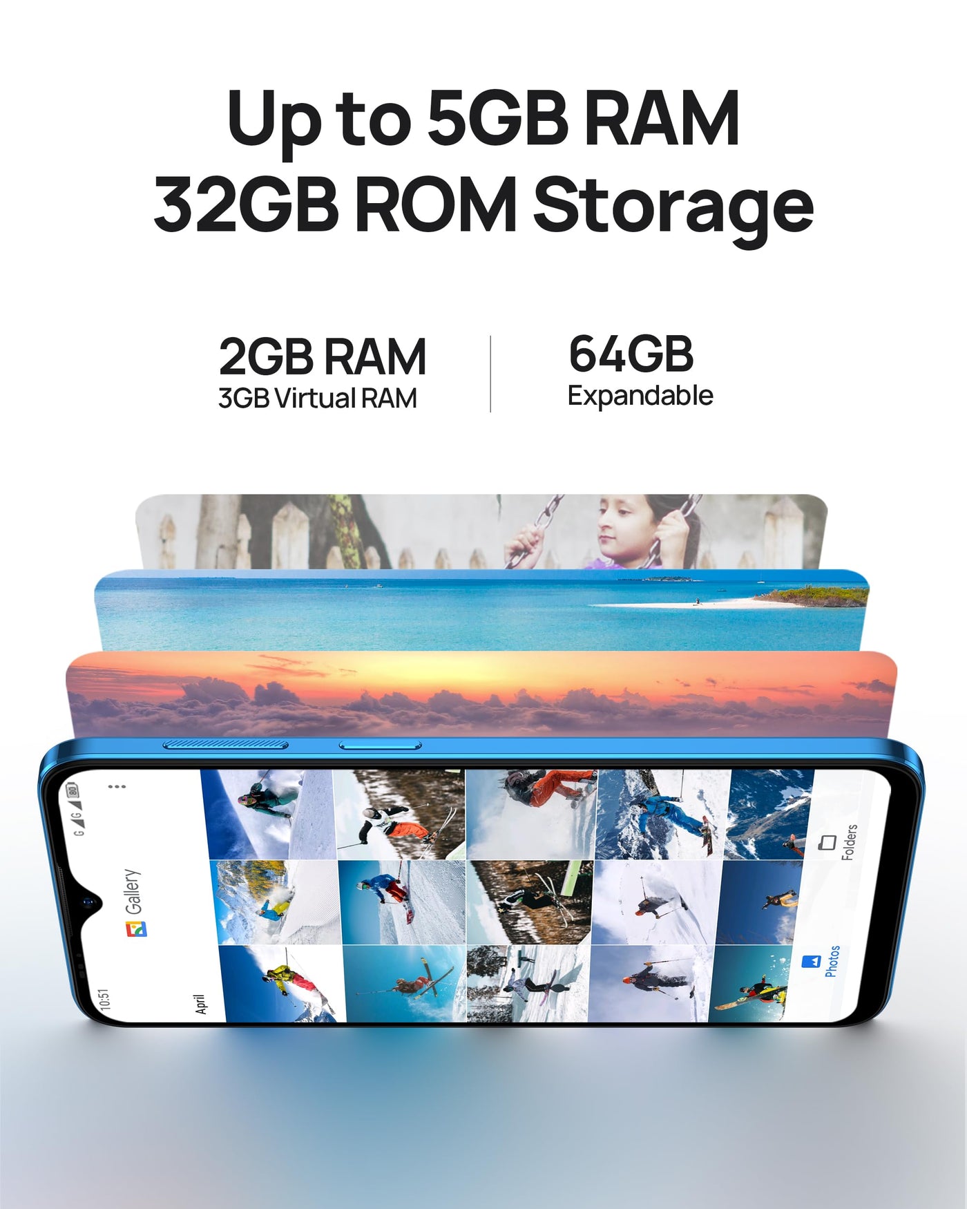 Ulefone Note 15 Smartphone Günstig, Bis zu 5GB + 32GB/64 GB Erweiterbar Android 12 Handy Ohne Vertrag 4000mAh Akku mit 8MP Kamera 6,22 Zoll HD+ 3 Slots/Face ID/GPS/WiFi/8,9 mm dick Blau