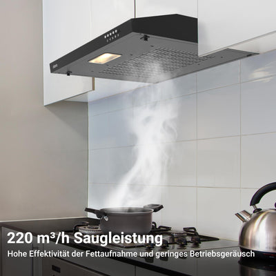 CIARRA CBCB6903 Unterbau Dunstabzugshaube 60cm Umlufthaube Einbau 3 Leistungsstufen Abluft Umluft Integrierte Unterschrank Unterbauhaube mit Kohlefiltermatte CBCF001 Kohlefilter