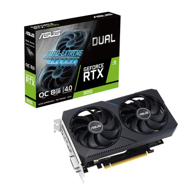 ASUS Dual GeForce RTX 3050 V2 OC Edition 8GB GDDR6 Gaming Grafikkarte (Nvidia RTX3050 V2, PCIe 4.0, HDMI 2.1, DisplayPort 1.4a, DUAL-RTX3050-O8G-V2)