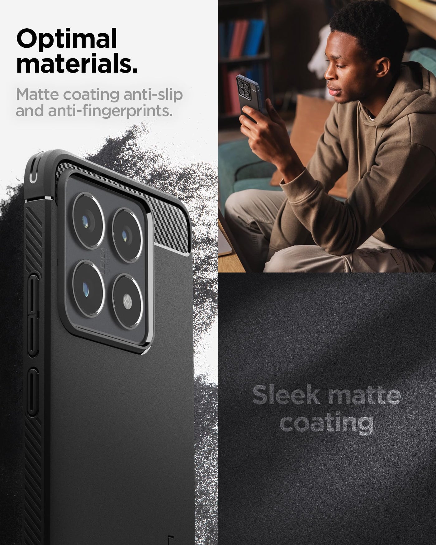 Spigen Rugged Armor Hülle Kompatibel mit Xiaomi 14T -Matte Black