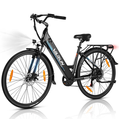 VARUN E Bike, 28 Zoll E-Bike Herren Damen mit 250W 55NM Motor, 48V 499.2Wh Akku, Elektrofahrräder E-Fahrrad mit 7-Gang-Getriebe, LCD-Display, Pedelec Citybike EBike Bis zu 100KM