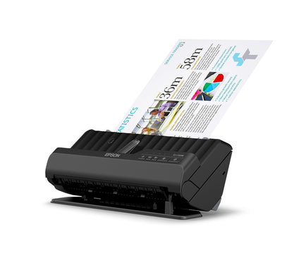 Epson Wi-Fi Scanner ES-C320W, kompakter A4 Business Scanner mit geringem Stromverbrauch, Duplex-Einzugscanner mit vielseitiger Medienverarbeitung, schwarz