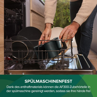 Chefree Heißluftfritteuse 2L, Kompakt, Energiesparend,Antihaft-Frittierkorb, digitaler Touchscreen, Frittieren ohne Öl, 900W, spülmaschinenfest, BPA-frei,AF300, Dunkelgrün