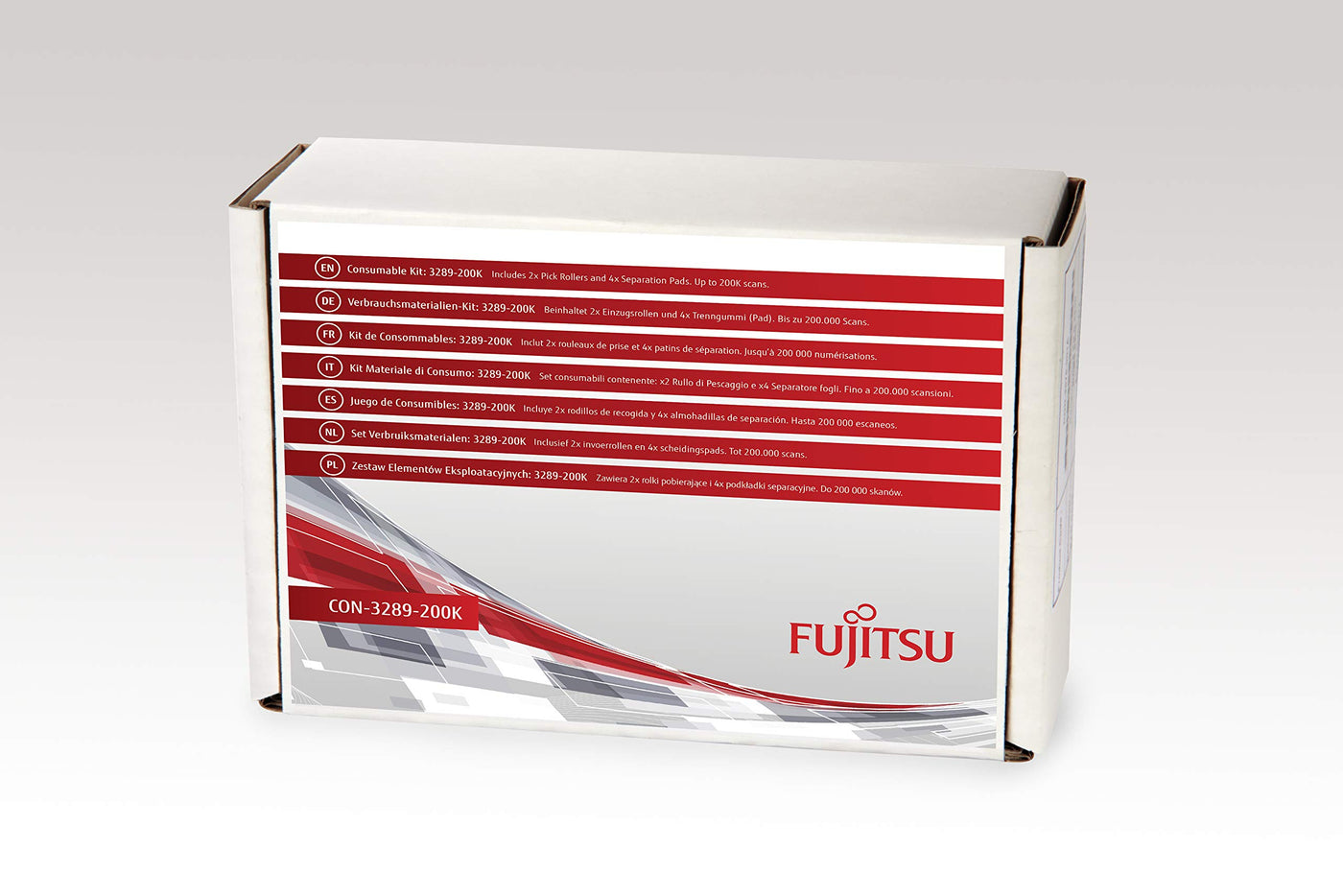 Fujitsu/PFU Verbrauchsmaterial-Set: 3289-200K für fi-4120C, fi-4220C. Inklusive 2 x Pick-Rollen und 4 x Trennpads. Geschätzte Lebensdauer: bis zu 200 K Scans