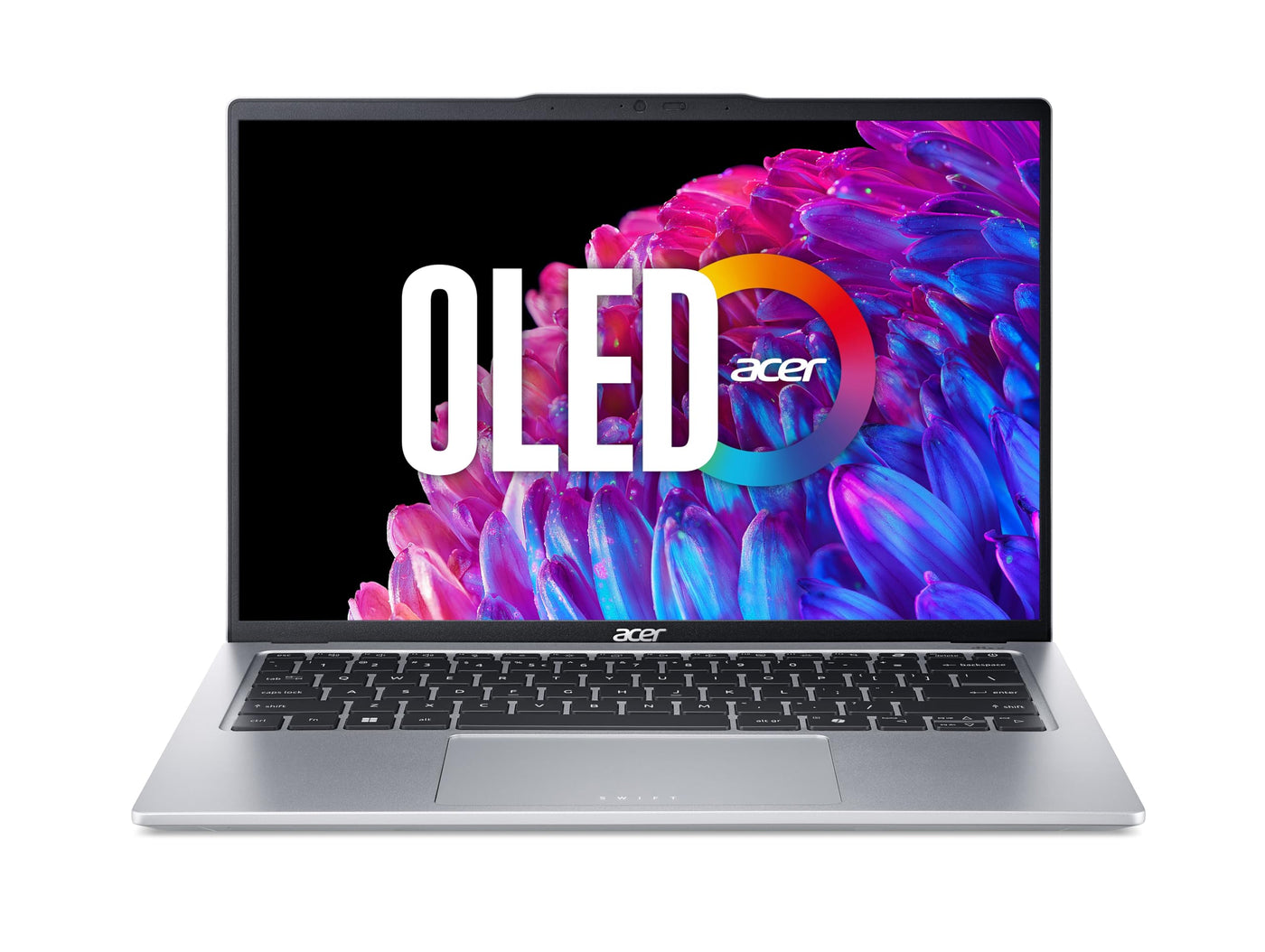 Acer Swift Go 14 OLED (SFG14-73-791J) Ultrabook/Laptop | 14" WQ2.8K OLED Display | Intel Core Ultra 7 155H | 16 GB RAM | 1 TB SSD | Intel Arc Grafik | Windows 11 | QWERTZ Tastatur | Silber