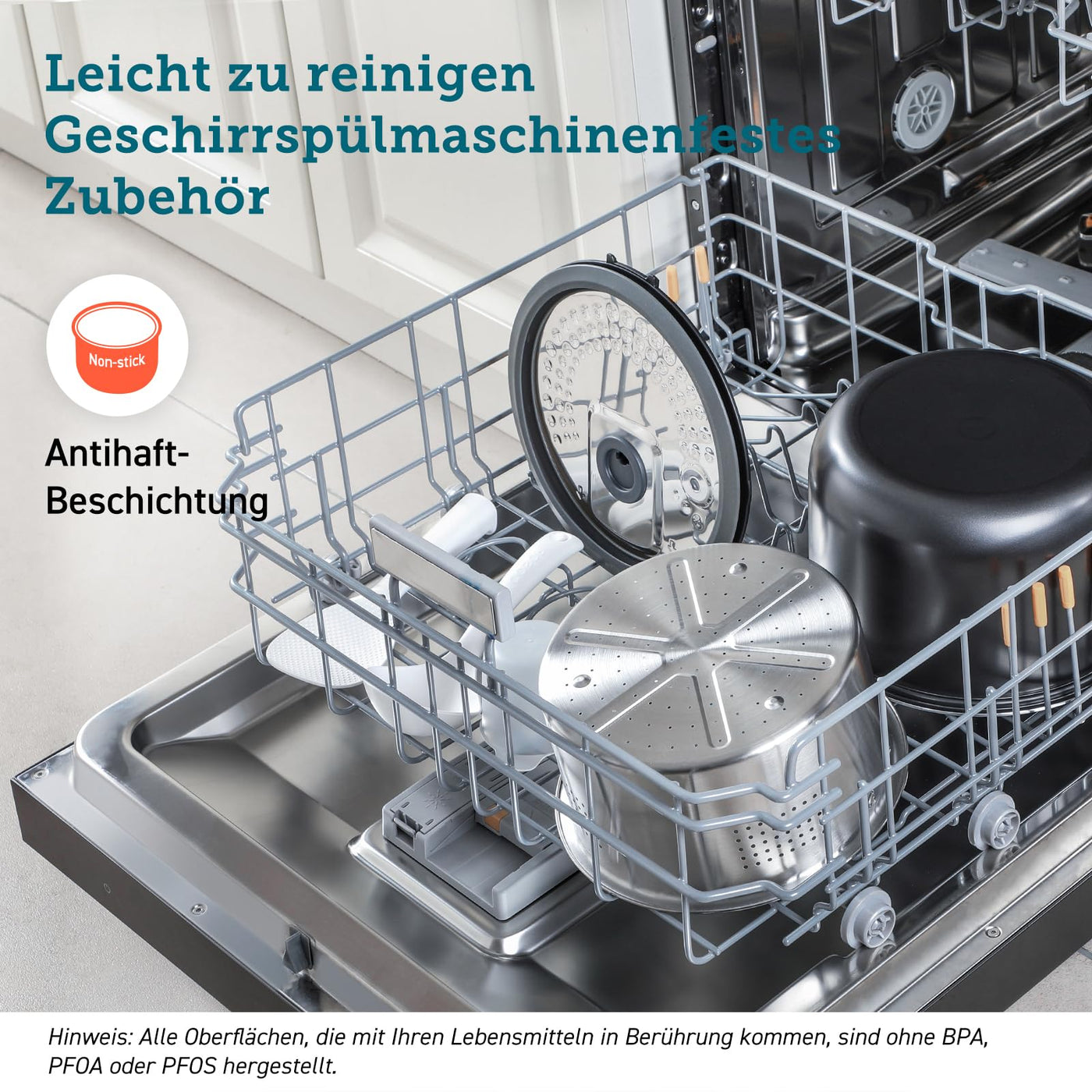 COSORI Reiskocher, Multikocher mit 17 Programme, Rice Cooker 5 L, Fuzzy-Logik, Dampfgarer mit Edestahleinsatz, Rezeptbuch, Slow Cooker, Premium Innentopf, Warmhaltefunktion, Timer, Schwarz