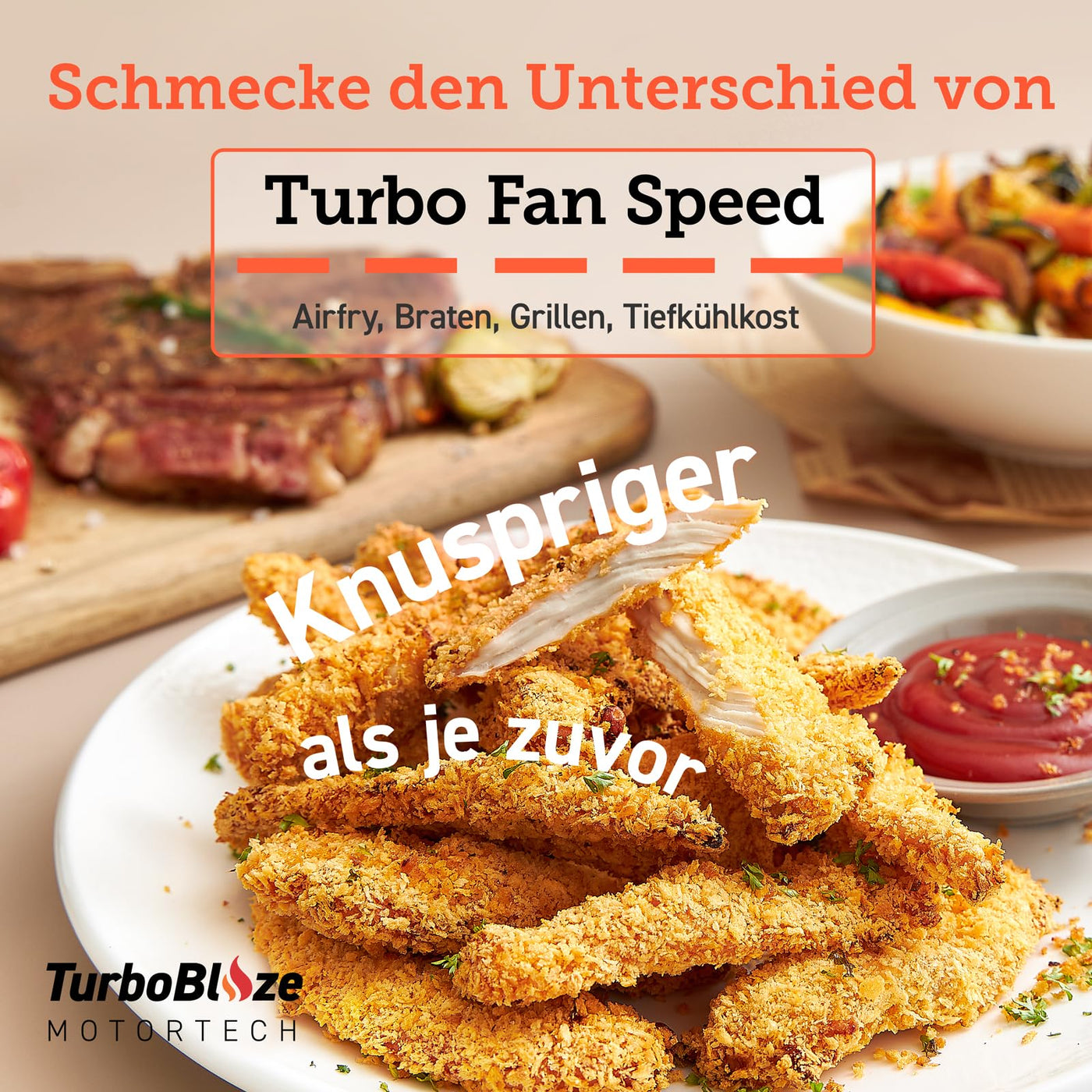 Cosori Turboblaze Heißluftfritteuse Airfryer, 9-in-1 Air Fryer XXL 6L, leiser DC Motor mit 5 Geschwindigkeitsstufen, Grillen, Backen, Gären, Dehydrieren, Tiefkühlen, 87 Rezepte, 64% energiesparend