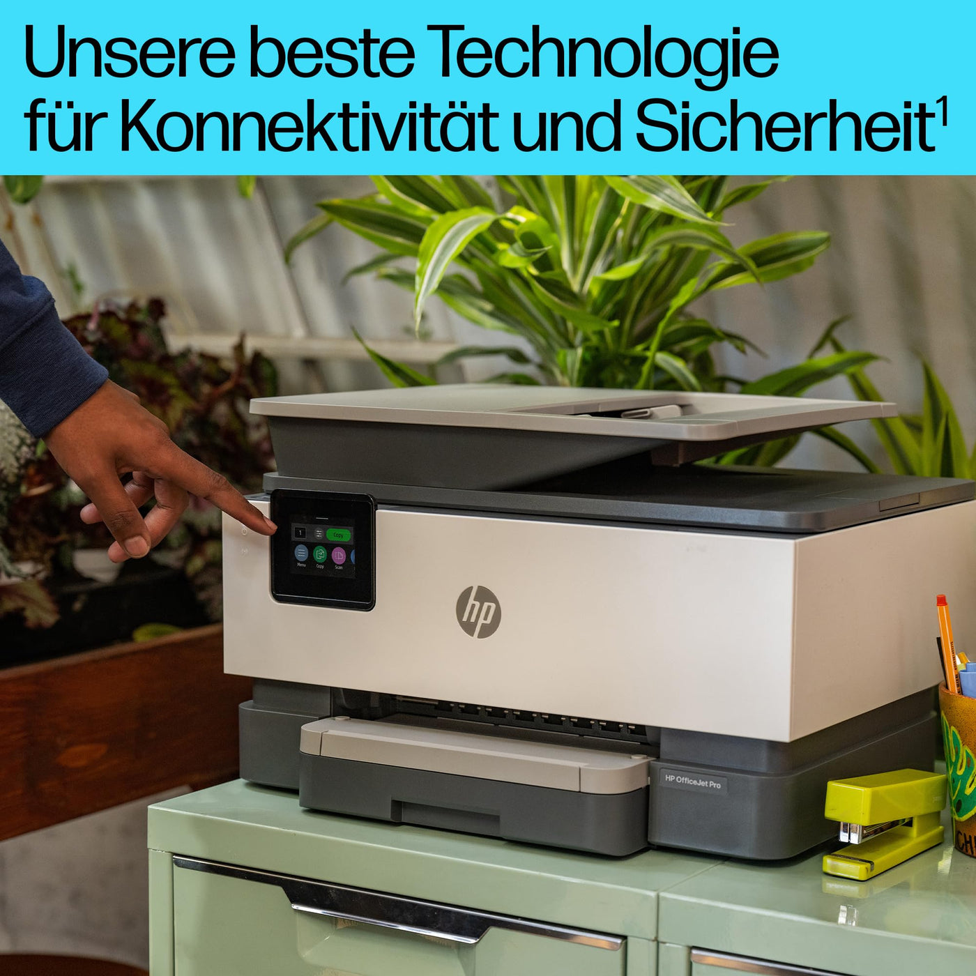 HP OfficeJet Pro 9120e Multifunktionsdrucker, 30€ Cashback, 3 Monate gratis drucken mit HP Instant Ink inklusive, HP+, Drucker, Scanner, Kopierer, Fax, WLAN, LAN, Duplex, Airprint, Grau-Weiß