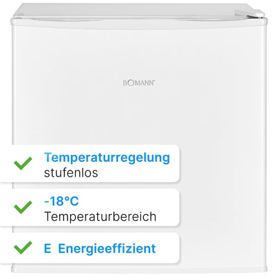 Bomann® Gefrierbox 31L Nutzinhalt | Gefrierschrank klein mit Gitterablage | wechselbarer Türanschlag & stufenlose Temperaturregelung | Mini Gefrierschrank mit 4 Sterne-Kennzeichnung | GB 341.1 weiß