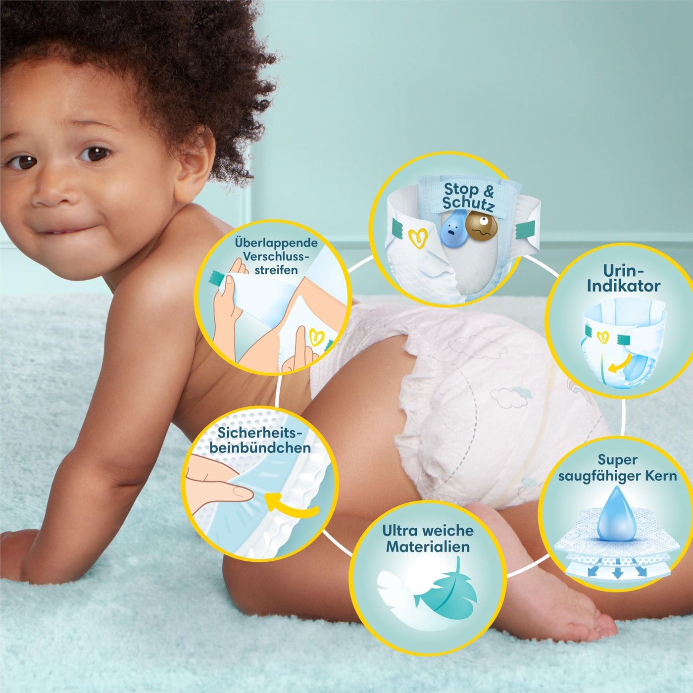 Pampers Baby Windeln Größe 5, Premium Protection, Windeln x152, 11kg-16kg, Doppelter Schutz für Hautkomfort & gegen Auslaufen